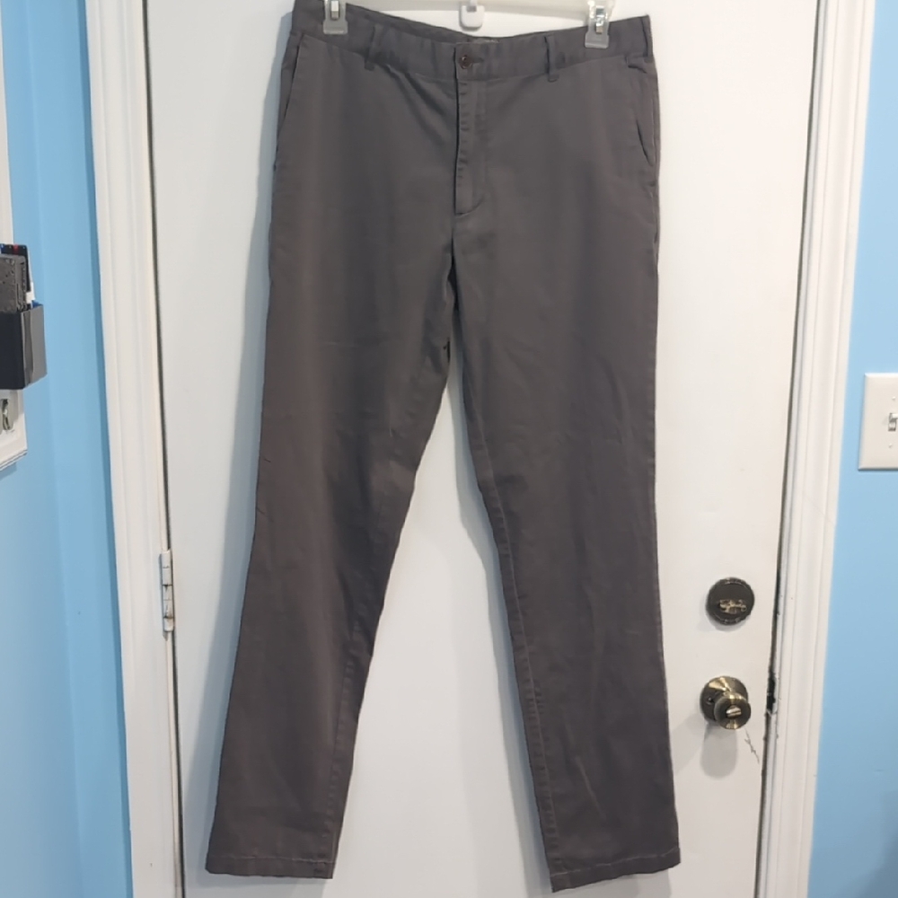 Faherty Men's Gray Flat Front Chinos Pants Size 34x33